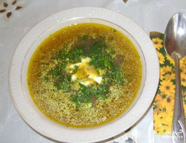 Грибной суп с рисом