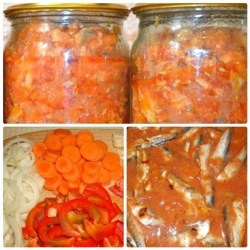 Килька в томатном соусе с морковью и луком на зиму