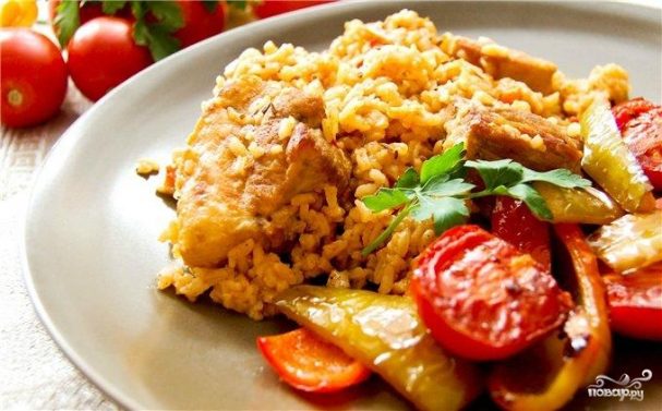 Свинина с рисом в мультиварке